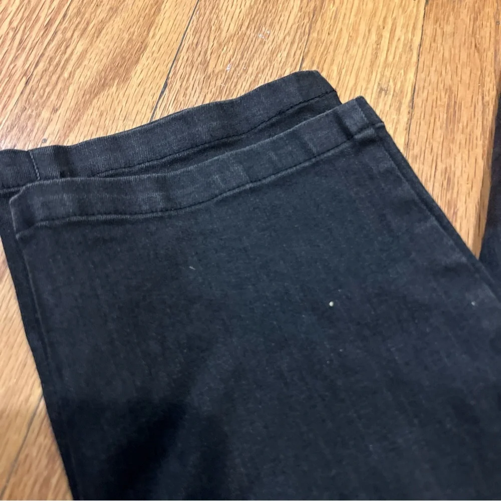 Eileen Fisher Skinny Jeans Organic Cotton Black Coated Size 2 Straight Leg - Picture 3 of 8